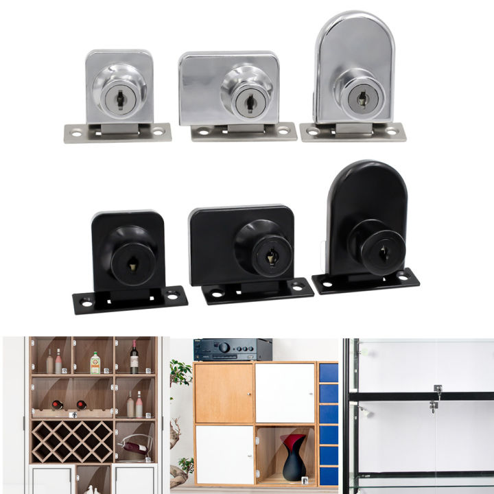 Silver/black Glass Cabinet Door Lock Zinc Alloy Mobile Phone Counter ...