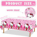 1Pcs PE Cute Kawaii Sanrio Hello Kitty Birthday Party Decoration Tablecloth Supplies Gifts. 