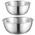 2PCS Stainless Steel Bowls Mixing Bowl with Scale Deep Mixing Egg Bowls Non Slip Kitchen Bowl for Baking Salad Cooking. 