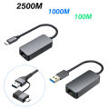 USB Type C to RJ45 Ethernet Adapter Network Card 1000Mbps USB3 to Ethernet 2.5 Gigabit Cable Converter For PC Laptop Switch. 