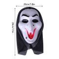 Realistic Movie Scary Ghost Mask Halloween Creepy Devil Mask Stick Tongue Out. 