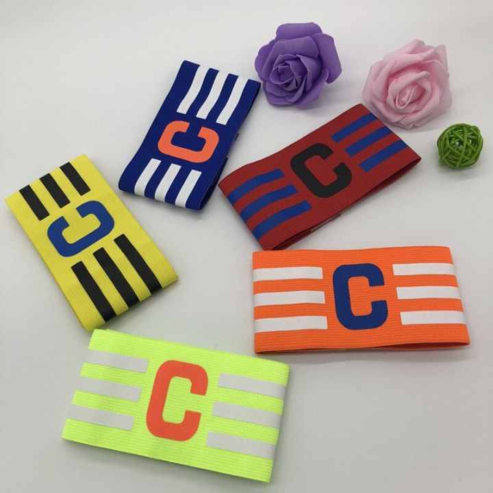 1 Pcs Football Match Captain C Word Mark Armband Paste Team Leader C Word Nylon Adjustable For Soccer Sports Accessories Unisex