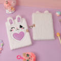 Cute Cartoon Diary Book A5 Notebook With Lock Children's Diary With Lock New Kids' Notebook Cute Plush Diary Book. 