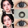 ZEBF--YIMEIXI 1 Pair Colored Contacts Lenses with Myopia 0 to -8.00 Degree Large Eyed Black Lenses Soft Korean Lenses Natural Lenses. 