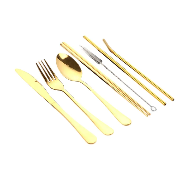 8pcs%20Outdoor%20Cutlery%20Set%20304%20Stainless%20Steel%20Spoon%20Fork%20Chopsticks%20Juice%20Straw%20With%20Bag%20Dinnerware%20Kitchen%20Accessories%20-%20Image%205