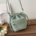 2024 New Women Bag Middle Shoulder Bag Korean Style Drawstring Bucket Bag Casual Light Youth Crossbody Bag Whole Sale. 