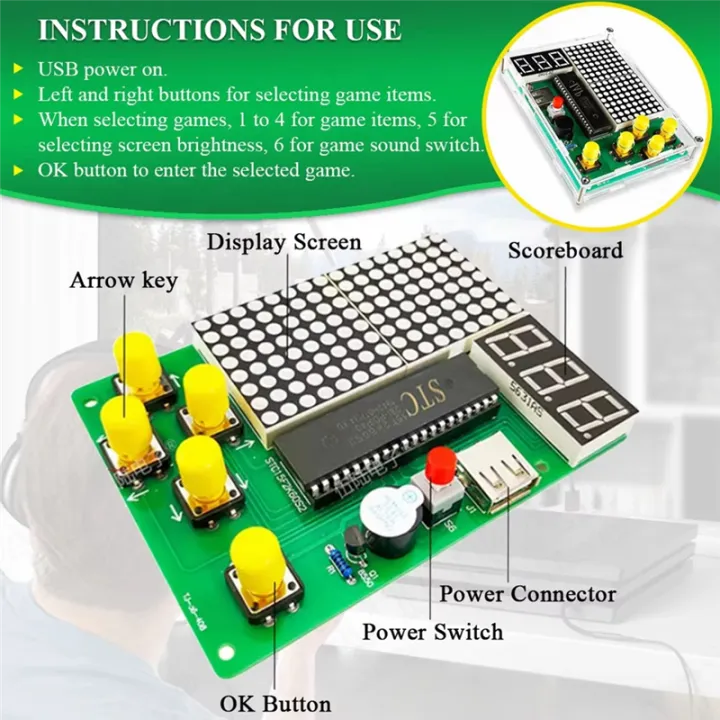 DIY%20Pixel%20Game%20Maker%20Kit%20Electronics%20DIY%20Soldering%20Project%20Practice%20Solder%20Learning%20Assembly%20with%20Shell%20Race%20Car%20Games%20-%20Image%204