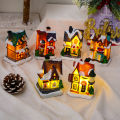 Christmas LED Light Ornaments Resin Mini House Miniature Village Building Xmas Glow Decor Gift Christmas Decoration Navidad Noel. 