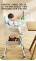 Foldable Baby High Chair, Infant Chair with 4 Silent Wheel, Lightweight Multifunctional Toddlers Dining Chair for Feeding, Blue with Cushion | INeedz HC401. 
