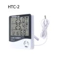 Digital LCD Temperature Humidity Meter with Probe and Clock - HTC2. 