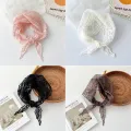 Triangle Lace Face Hair Head Wrap Scarf Women Accessories Neck Decoration Neckwear Handkerchief Headband Shawl Scarves White INS. 