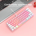 HXSJ 61 Key Thin Film Keyboard With White And Red Design Mini Game Keyboard Simple Mechanical Feels. 