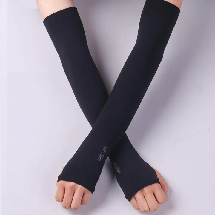 【WEJA】Unisex Korea Stretch Sport Sunscreen Gloves cuff Covers UV Protection Arm Hand Cooling Long Sleeves Cooler Sun Block Protect Skin Golf, Hiking, Cycling, Camping Outdoor Activities