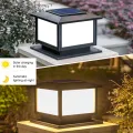 Auoyo Outdoor Pillar Lights Solar Charging IP65 Waterproof Column Lamp For Courtyard Fence Column Post Lights Courtyard Lamp Headlight Pillar Fence Post Garden lights 2 Colors. 