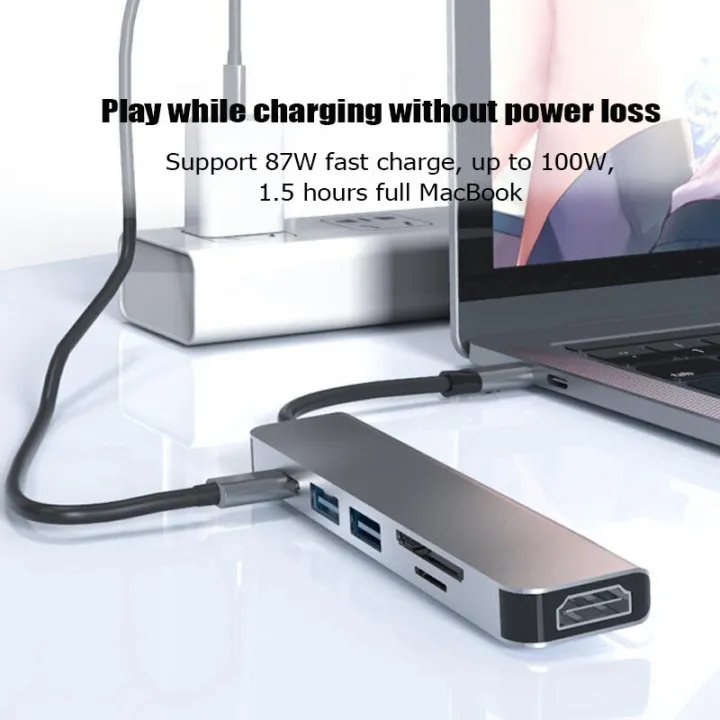 GOOJODOQ%20USB%20HUB%20HDMI%20USB%20Type%20C%206-In-1%20Hub%206%20Ports%20PD%2087W%20Charging%202%20Ports%20USB%203.0%204K%20HD%20TF%20Card%20SD%20Card%20Micro%20Card%20Reader%20High%20Speed%20Adapter%20Type%20C%203.0%20Splitter%20USB%20C%20HUB%20for%20MacBook%20Pro%20-%20Image%205