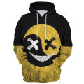 Fashion hip-hop sweater Men's Fall/Winter fashion casual streetwear funny smiley print o-neck oversized unisex Halloween T-shirt. 