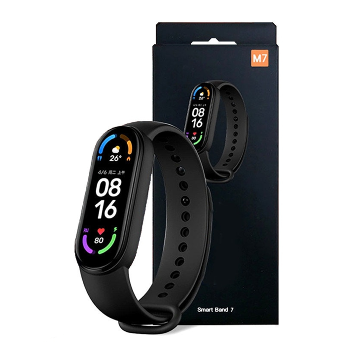 M7 Smart Band Watch 2022 Waterproof 0.96 Inch Fitness Tracker Sleep Monitoring Pedometer Smart Watch Bracelet for Women Men Black Daraz.lk