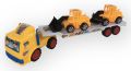 2 PCS Backhoe Carrier Vehicle Truck Toy, Friction Movement Truck Toy, Manual Function, Able To Load And Unload This Backhoes, The Best Gifts For Your Kids.. 