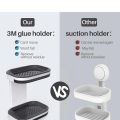 Soap Box Suction Cup Wall-mounted Double-layer Drainage Soap Rack Bathroom Storage Rack Creative Toilet Perforated Soap Rack. 