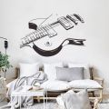 【BestGO】Creative Large Size Music Guitar Wall Sticker Music Room Bedroom Decoration Mural Art Decals Wallpaper Individuality Stickers. 