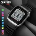 【Miga Plaza】SKMEI 1278 Men's Sports Watch Dual Time 5 Groups Daily Alarm Snooze Hourly Chime Timer Chronograph Countdown Calendar 50m Waterproof Backlight. 