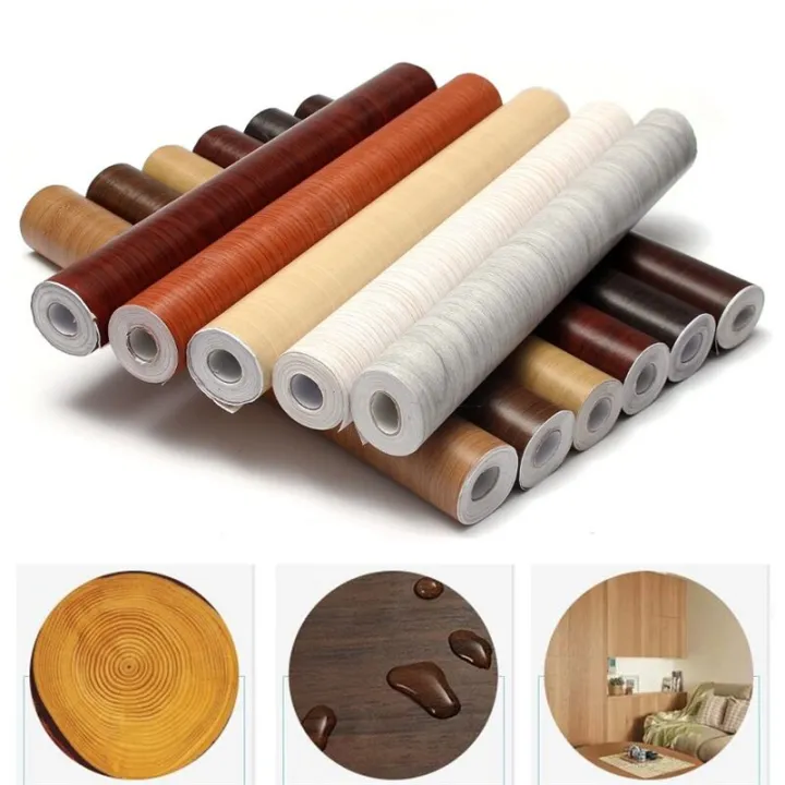 Decor%2045cmx10m%20Self%20Adhesive%20PVC%20Wood%20Grain%20Wallpaper%20Wall%20Sticker%20for%20Living%20Room%20Study%20Kitchen%20Bedroom%20Decoration%20Waterproof,Moisture-Proof,Mould-Proof%20-13%20Colors%20-%20Image%203