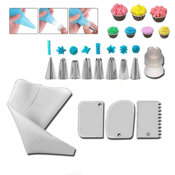 14 Pieces Cake Decorating Kit Supplies Set Tools Piping Tips