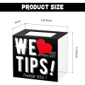 Tip Collection Box 6 X 4 X 5 Inch Acrylic Tip Jar for Bartender Bars Donation Suggestion Box Money Storage Container. 