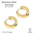 Girls and Boys Stainless Steel Hoops Earrings /Men and Women Small 12mm Earrings. 