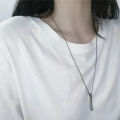 Simple Hip Hop Alloy Men Rectangle Boys Spiral Necklace Clavicle Chain Pendant Necklace Fashion Jewelry. 