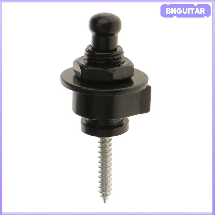 BNGUITAR Alloy Skidproof Belt Button Strap Lock Black for Electric Guitar Bass