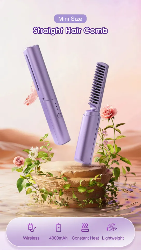 HEGRUS in Mini Straight Hair Comb Straightening Curling Brush - Main Image