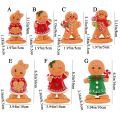 Creative Cartoon Christmas Gingerbread Man Ornament Resin Boy/Girl Ginger Man Figurines Decorative Handmade Christmas Decoration New Year. 