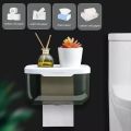 Punch-free Toilet Paper Holder Waterproof Mobile Phone Storage Toilet Paper Storage Rack Tissue Bathroom Supplies. 