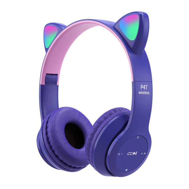 Original%20P47M%20Cute%20Fashion%20Cat%20Ears%20Wireless%20Headphones%20Flash%20Light%20LED%20RGB%20Gaming%20Bluetooth%20Headset%20For%20Girl%20Kids%20Foldable%20Earphones%20Gift%20NN%20Collection%20-%20Image%208