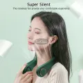EsoGoal Hanging Neck Fan LED Digital Display Portable Cooler Fan Bladeless Fan Personal Wearable Neckband 3 Speeds Adjustment Twin-Turbo Leafless 360° Neckband Fan USB Rechargeable Fan Mini Neck Fan. 
