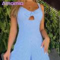 Women Jumpsuit Chest Cutout Straps Wide Har Hollow Backless Jumpsuit. 
