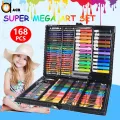 150 Piece Deluxe Art Set Drawing Set for Kids Crafts Kit Box Gift Art Supplies for Drawing, Painting and More Black TBS. 