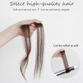 25CM Long Curly Middle-part Bangs Clips Front Two Side Wig Hair Extension Synthetic Hairpiece for Women. 