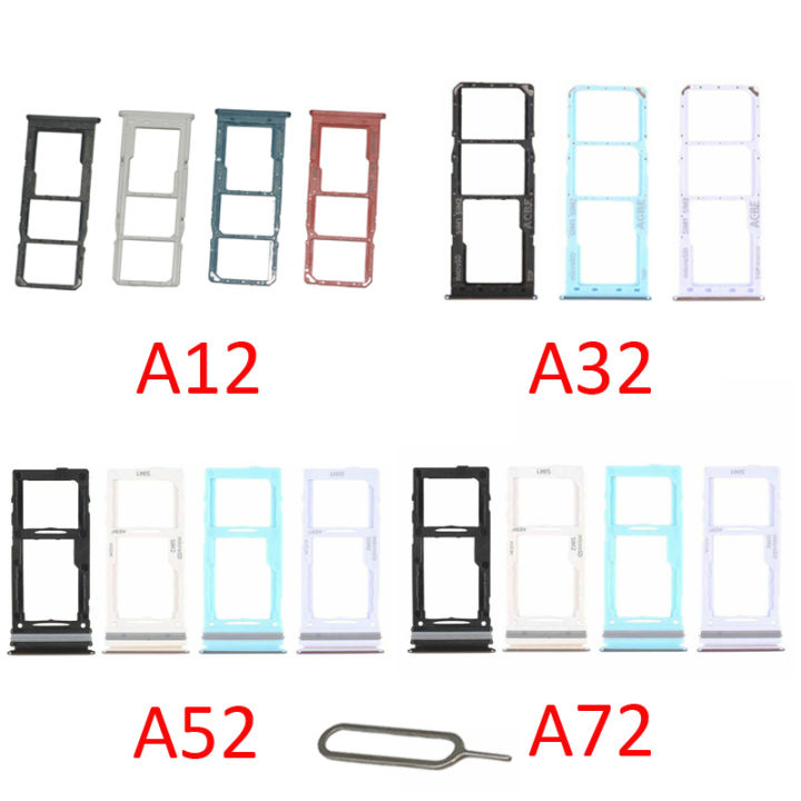 Phone Sim Chip SD Card Tray For Samsung Galaxy A02 A02s A12 A22 A32 A42 A52 A72 4G 5G Phone New SIM Holder Slot Drawer