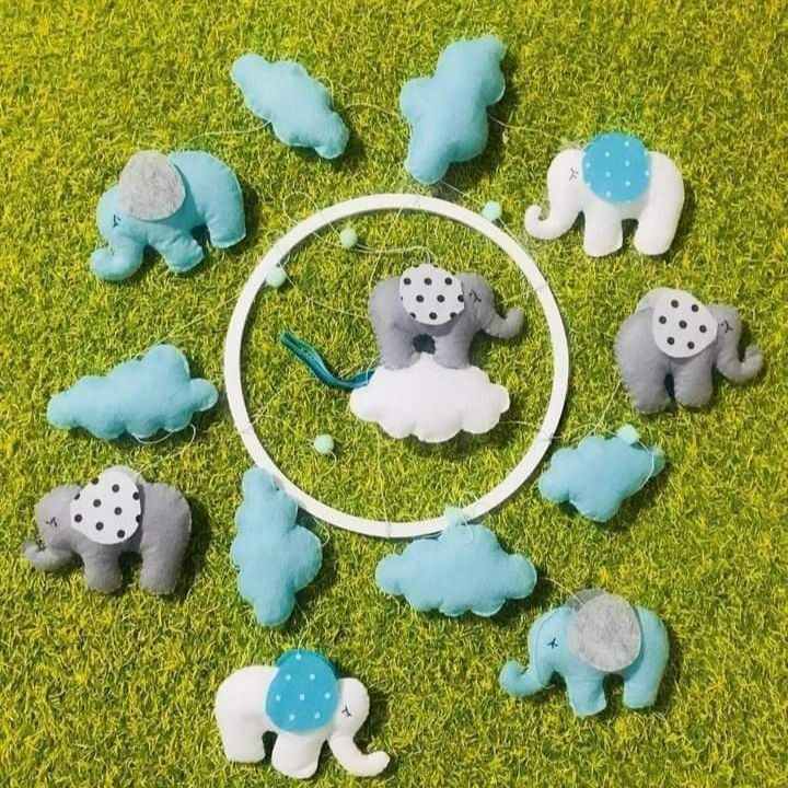 Wall Deco Kids Room Cloud Theme Multi Soft Toy