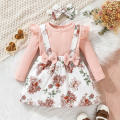 Dress For Kids 3 Months - 3 Years old Birthday Korean Style Fashion Long Sleeve Cute Floral Princess Formal Dresses Ootd For Baby Girl. 