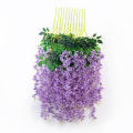 1 Piece  Vine Garland Silk Hanging Ceiling Decoration Wisteria Leaf Flower Wisteria Flower. 