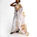 Gold Foliage Batik Saree. 