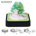 Multi-color Decorative Desk Calendar 3d House Sculpture Desk Calendar 2024 with Led Lights Unique Art Craft for Home Decoration Paper Carving Desk Calendar. 