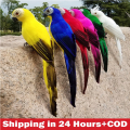 【BestGO】25cm handmade simulation parrot creative feather lawn figurine decoration animal bird garden bird props decoration. 