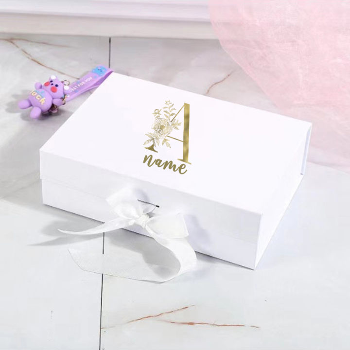 Custom Initial Cardboard Boxes For Wedding Birdesmaid Box Birthday Party Personization Empty Boxes