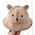 New Spring Summer Baby Bucket Hat Cute Bear Ear Newborn Panama Cap Solid Color Outdoor Beach Kids Baby Boy Girl Sun Hats. 