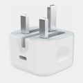 Apple 20W White USB-C Power genuine Adapter UK pin-Replacement warranty. 