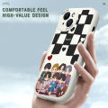 DEL for OPPO F19 / A95 / A74 4G Mobile Cover Boy Group BTS Square Phone Case PU Leather Soft Silicone Edge Back Cover. 